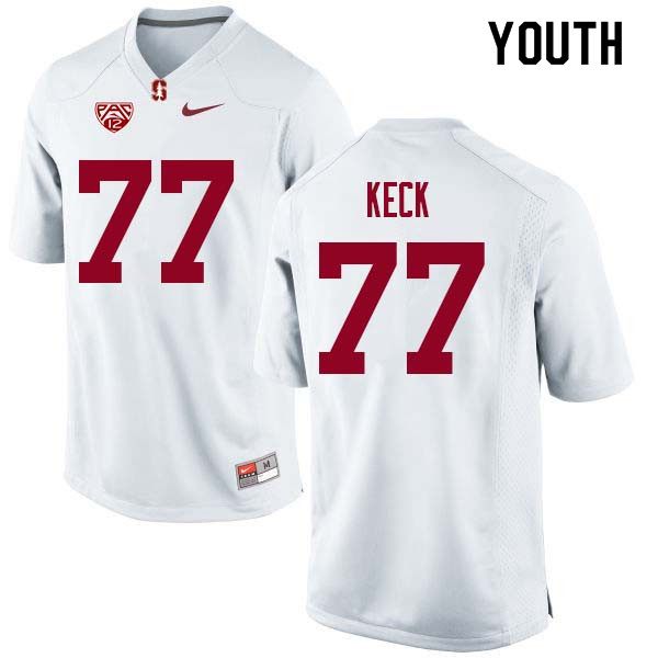 Youth Stanford Cardinal #77 Thunder Keck College Football Jerseys Sale-White - Click Image to Close